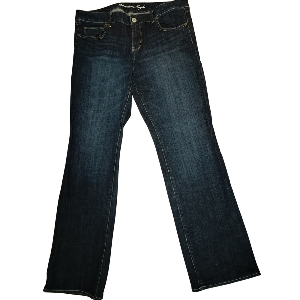 American Eagle Outfitters Straight Dark Wash Mid Rise Women's 14 Bootcut Denim
